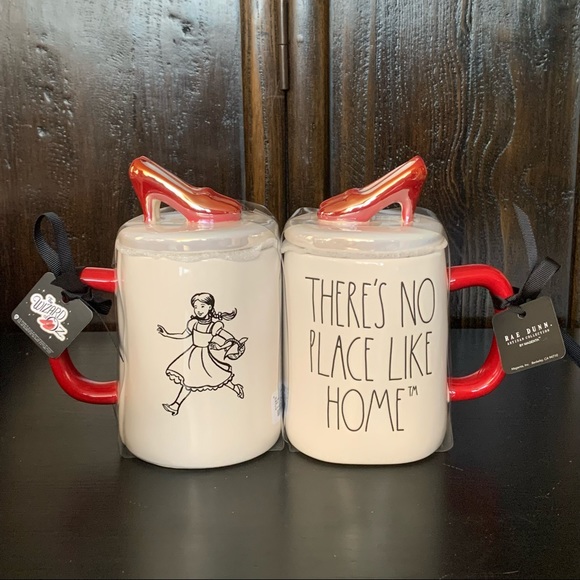 Rae Dunn Other - Rae Dunn THERE’S NO PLACE LIKE HOME Ruby Red Slippers Topper Mug